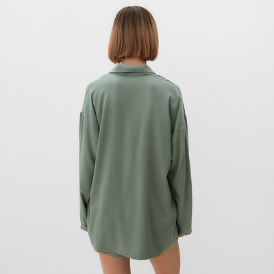 Костюм женский (рубашка, шорты) MINAKU: Casual Collection, оливковый, размер 44