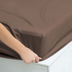 Простыня на резинке Pasionaria «Ферги», сатин, размер 160х200х25 см, цвет тёмно-коричневый