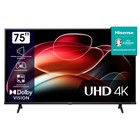 Телевизор Hisense 75A6K, 75", 3840x2160, DVB-T2/C/S2, HDMI 3, USB 2, Smart TV, чёрный 10385224 - фото 16418189