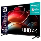 Телевизор Hisense 75A6K, 75", 3840x2160, DVB-T2/C/S2, HDMI 3, USB 2, Smart TV, чёрный - Фото 2