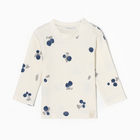 Футболка с длинным рукавом Крошка Я Blueberry, рост 62-68 см, молочная - Фото 1