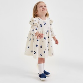 Платье для девочки и повязка «Крошка Я» Blueberry, рост 86-92 см, молочное
