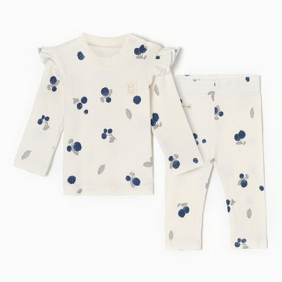 Костюм для девочки «Крошка Я» Blueberry, рост 68-74, молочный