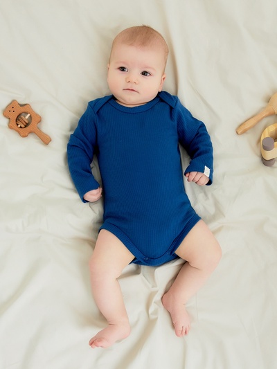 Боди с длинным рукавом «Крошка Я» Blueberry р. 74-80, синий