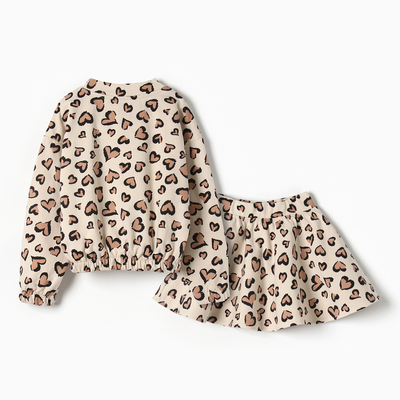 Костюм детский (свитшот и юбка) KAFTAN Leo love, размер 34 (122-128 см)