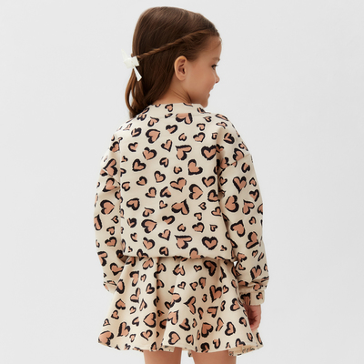 Костюм детский (свитшот и юбка) KAFTAN Leo love, размер 34 (122-128 см)