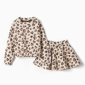 Костюм детский (свитшот и юбка) KAFTAN Leo love, размер 36 (134-140 см)