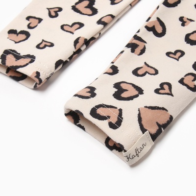 Легинсы для девочки KAFTAN: Leo love, бежевые, размер 34 (122-128 см)