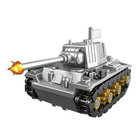 Конструктор блочный «Танки», 6 видов, цвет МИКС, в пакете - фото 24430226