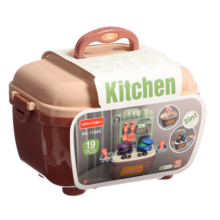 Игровой набор «Кухня» с аксессуарами, 2 в 1, 19 элемента