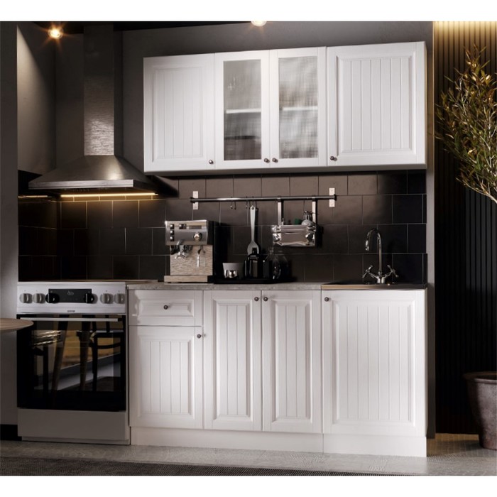 Кухонный гарнитур прямой «Хозяюшка», с столешницей, 1500 мм, цвет акация белая - Фото 1