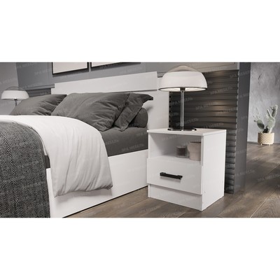 Тумба прикроватная напольная «ЭКО», 400×375×468 мм, цвет белый