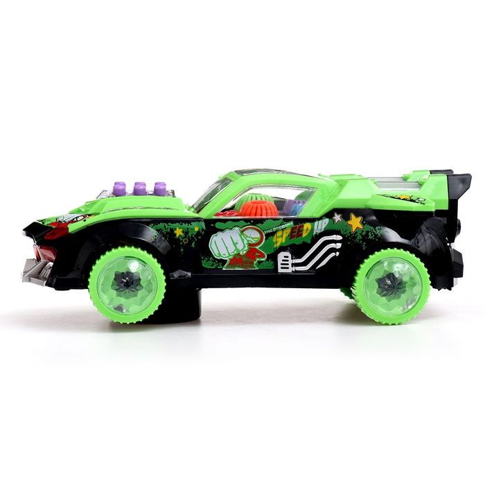 Машина «Звезда гонок», световые и звуковые эффекты, работает от батареек, цвет зелёный - фото 1927091864