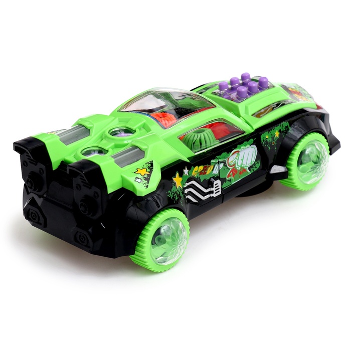 Машина «Звезда гонок», световые и звуковые эффекты, работает от батареек, цвет зелёный