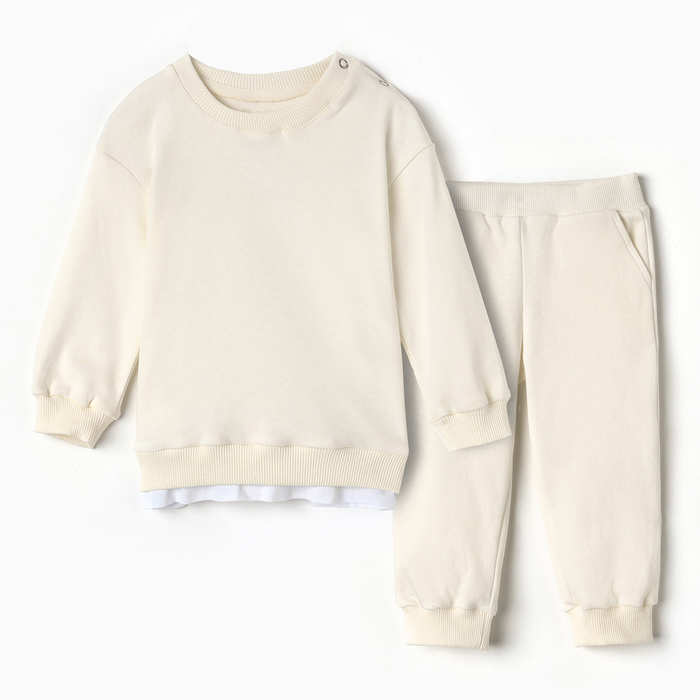 Комплект (свитшот, брюки) детский  MINAKU цвет экрю, рост 68-74 см - Фото 1