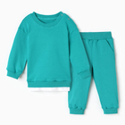 Комплект (свитшот, брюки) детский  MINAKU цвет изумрудный, рост 68-74 см - фото 3862336