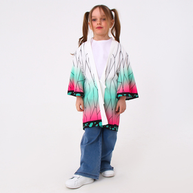 Карнавальное хаори «Демонический клинок», рост 98-152 см, белая