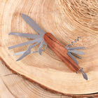 Нож швейцарский 11в1 с деревянной ручкой - Фото 2