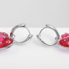 Серьги ассорти «Клубника-сердце», розовый в серебре - Фото 2