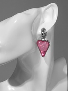 Серьги ассорти «Клубника-сердце», розовый в серебре - Фото 2