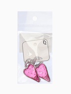 Серьги ассорти «Клубника-сердце», розовый в серебре - Фото 6