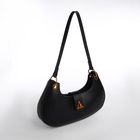 Сумка женская багет TEXTURA на молнии, 30×5×17 см, чёрная - Фото 9