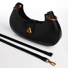 Сумка женская багет TEXTURA на молнии, 30×5×17 см, чёрная - Фото 5