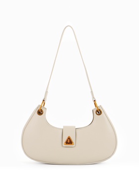 Сумка женская багет TEXTURA на молнии, 30×5×17 см, молочная