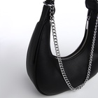 Сумка женская багет TEXTURA на молнии, 28×7×26 см, чёрная - Фото 8