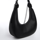 Сумка женская багет TEXTURA на молнии, 28×7×26 см, чёрная - Фото 10