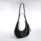 Сумка женская багет TEXTURA на молнии, 28×7×26 см, чёрная - Фото 3