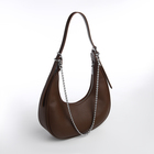 Сумка женская багет TEXTURA на молнии, 28×7×26 см, коричневая - Фото 3