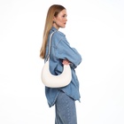 Сумка женская багет TEXTURA на молнии, 28×7×26 см, молочная - Фото 4