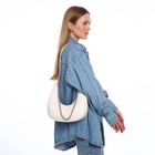 Сумка женская багет TEXTURA на молнии, 28×7×26 см, молочная - Фото 2