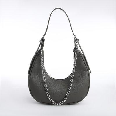 Сумка женская багет TEXTURA на молнии, 28×7×26 см, серая