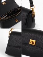 Сумка женская мессенджер TEXTURA на клапане, 26×9×12 см, чёрная - Фото 5