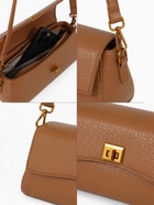 Сумка женская мессенджер TEXTURA на клапане, 26×9×12 см, коричневая - Фото 5