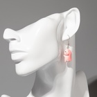 Серьги ассорти «Радость» зайцы, цвет розовый в серебре - Фото 3