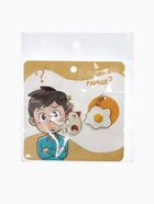 Серьги с эмалью «Что было раньше» курица и яйцо, цветные в золоте - фото 68136845