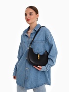 Сумка женская багет TEXTURA на молнии, 24×6×14 см, чёрная - Фото 16