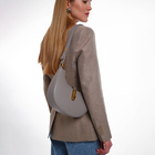 Сумка женская багет TEXTURA на молнии, 24×6×14 см, серая - Фото 11