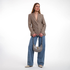 Сумка женская багет TEXTURA на молнии, 24×6×14 см, серая - Фото 2