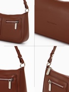 Сумка женская багет TEXTURA на молнии, 21×6×13 см, коричневая - Фото 7