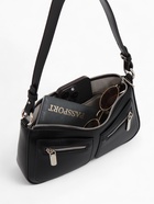 Сумка женская багет TEXTURA на молнии, 21×6×13 см, чёрная - Фото 3