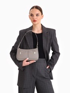 Сумка женская багет TEXTURA на молнии, 21×6×13 см, серая - Фото 10