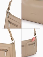 Сумка женская багет TEXTURA на молнии, 21×6×13 см, бежевая - Фото 4