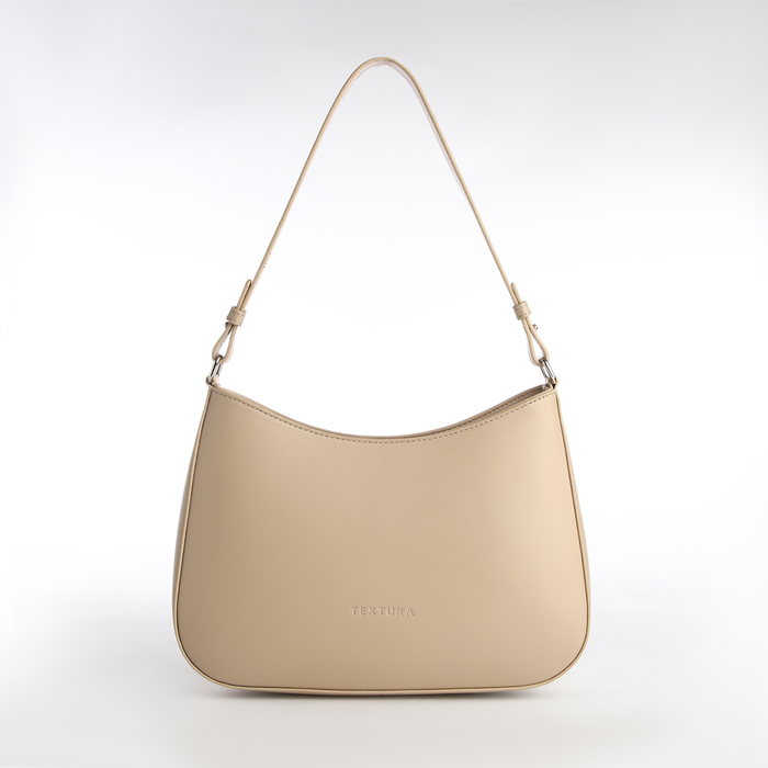 Сумка женская багет TEXTURA на молнии, 28×6×17 см, бежевая - Фото 1