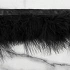 Тесьма с перьями марабу, 8-10 см, 5 ± 0,5 м, цвет чёрный - фото 9501746