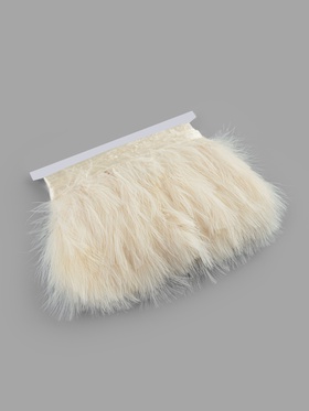 Перья марабу декоративные, на ленте, 8-10 см, 5±0.5 м, бежевые