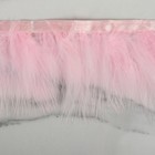 Тесьма с перьями марабу, 8-10 см, 5 ± 0,5 м, цвет розовый - фото 9501756